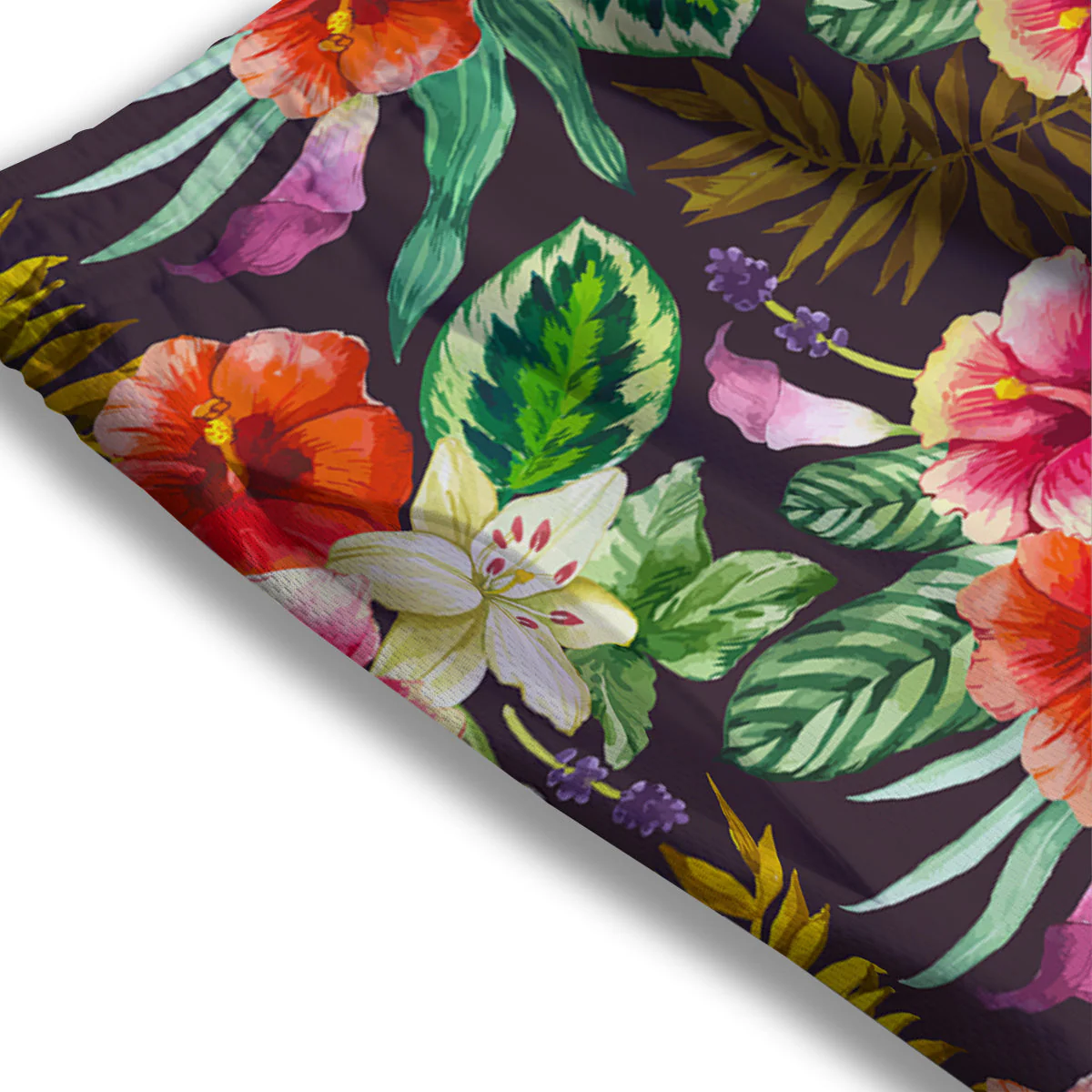 Tropical Hawaii Colorful Print Pattern Mesh Shorts - Image 3