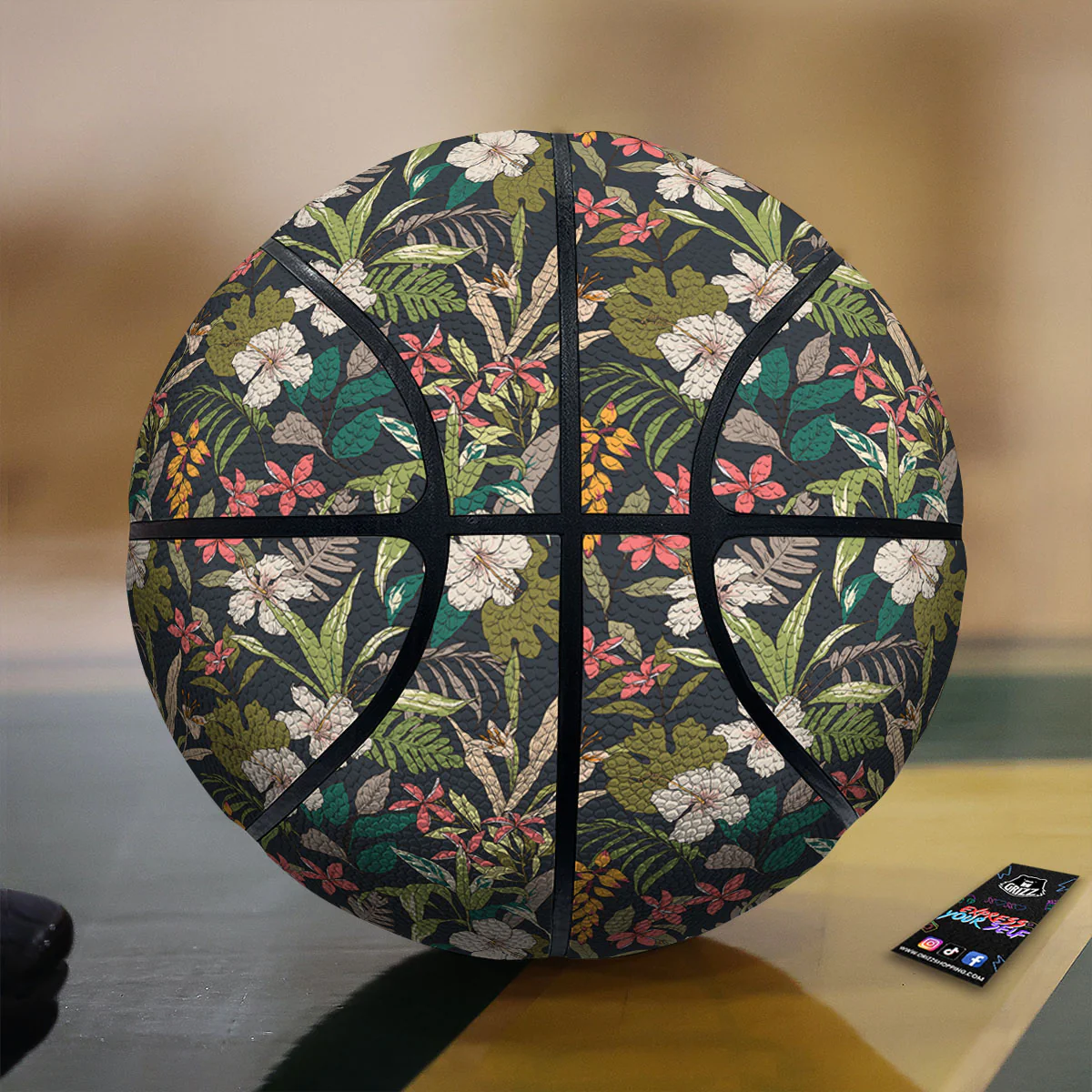 Tropical Hawaiian Aloha Print Pattern Basketball
