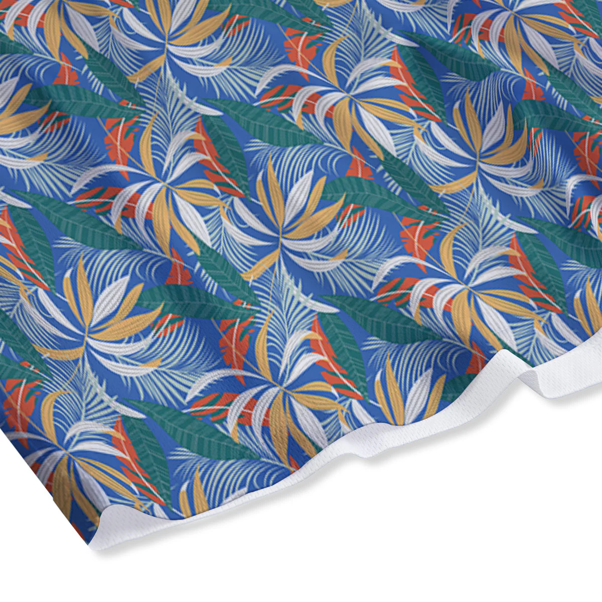 Tropical Leaf Colorful Print Pattern Mesh Shorts - Image 4