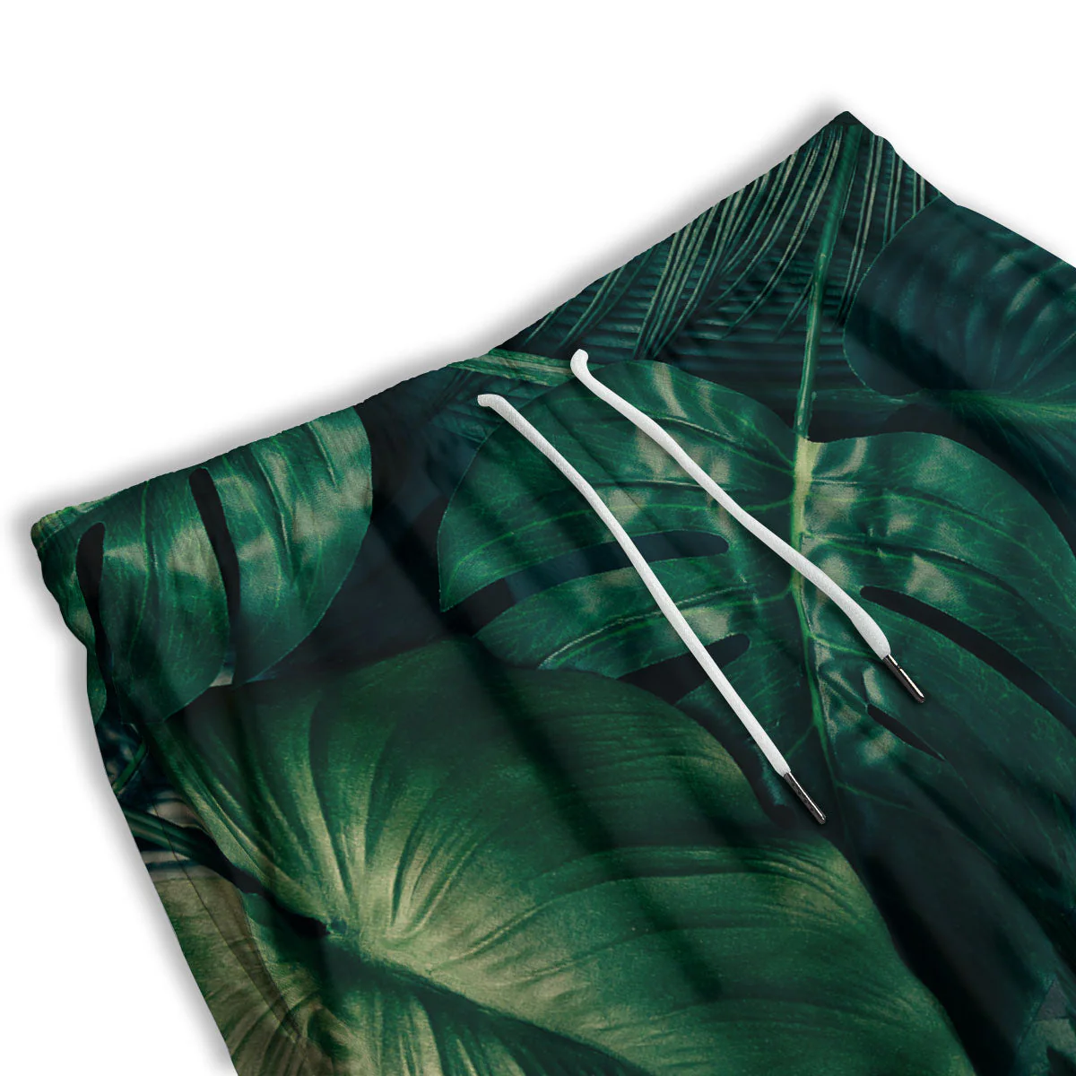 Tropical Leaf Natural Print Men's Athletic Shorts - Image 3