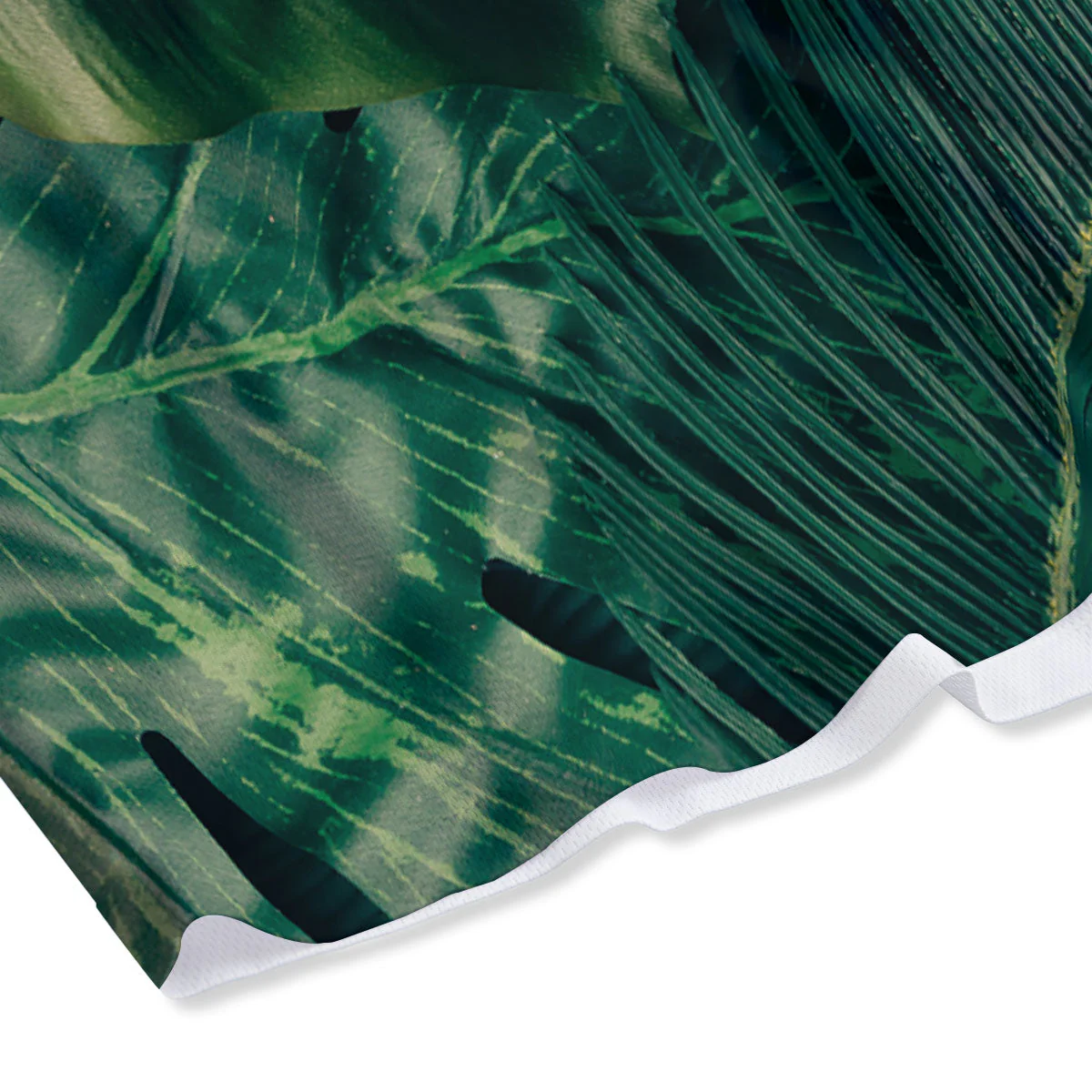 Tropical Leaf Natural Print Mesh Shorts - Image 4