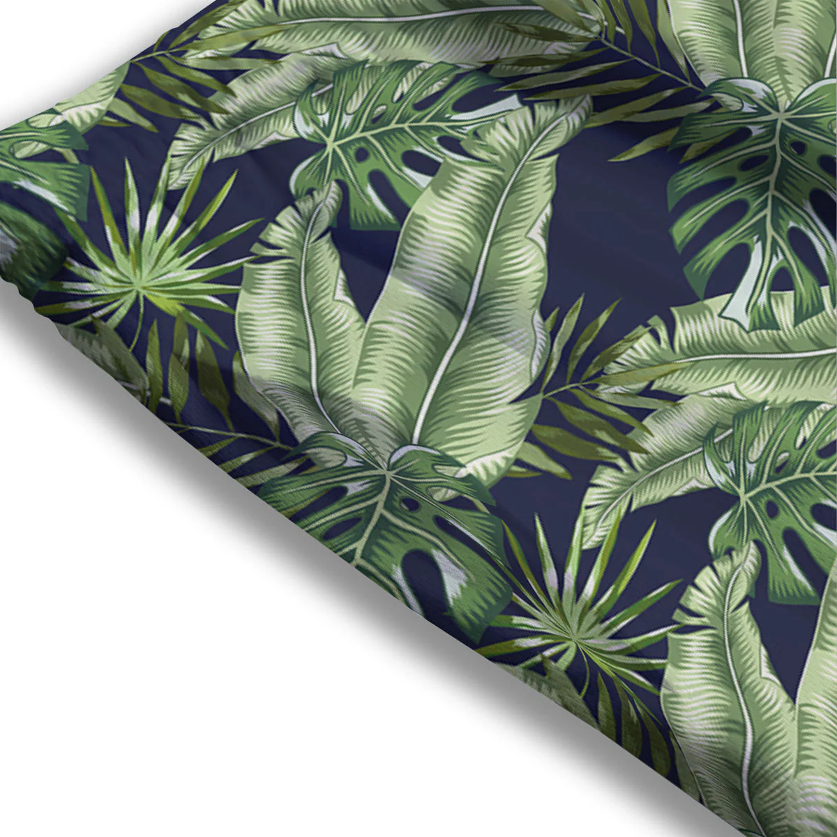 Tropical Leaves Blue Print Mesh Shorts - Image 3