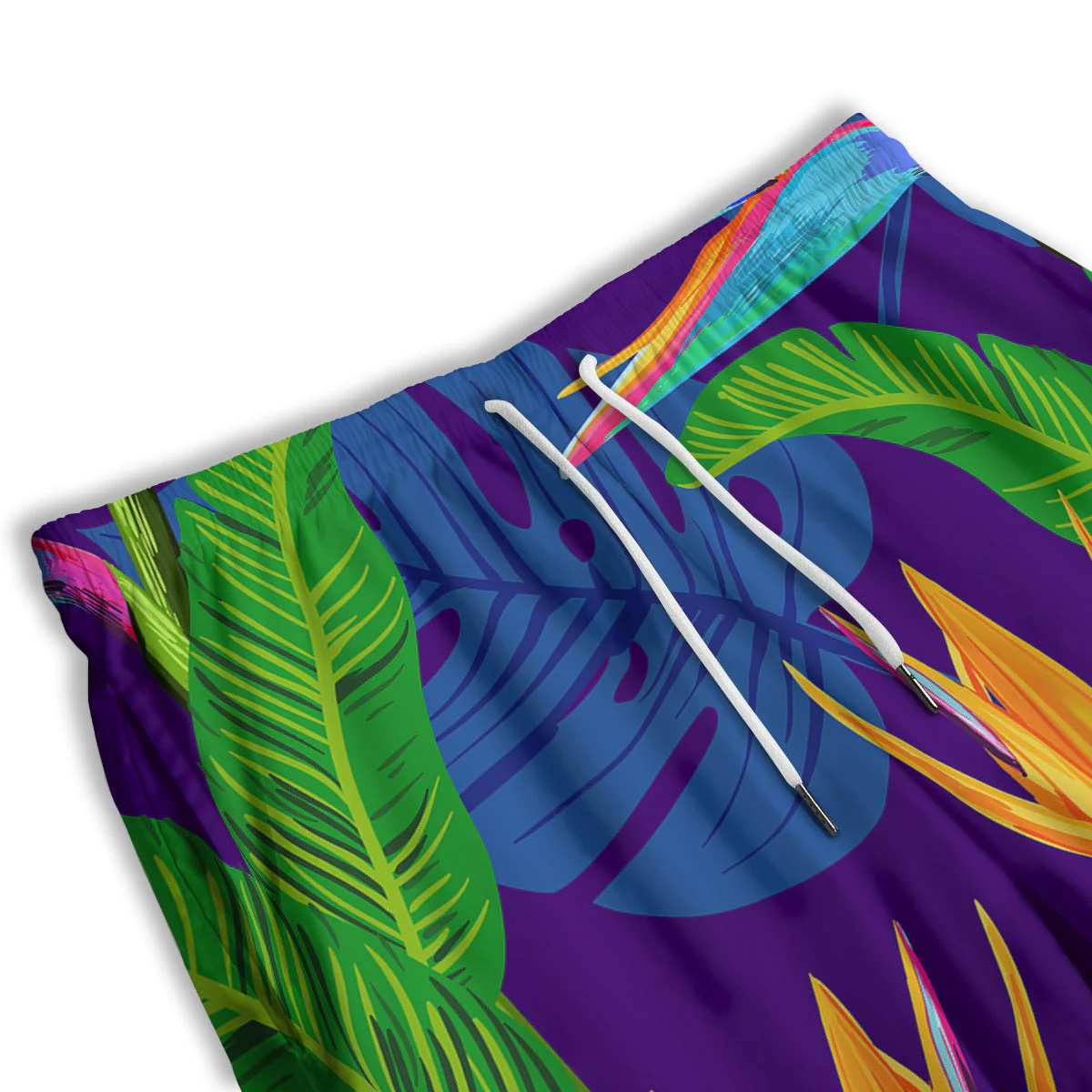 Tropical Leaves Colorful Print Pattern Colorful Men's Athletic Shorts - Image 3