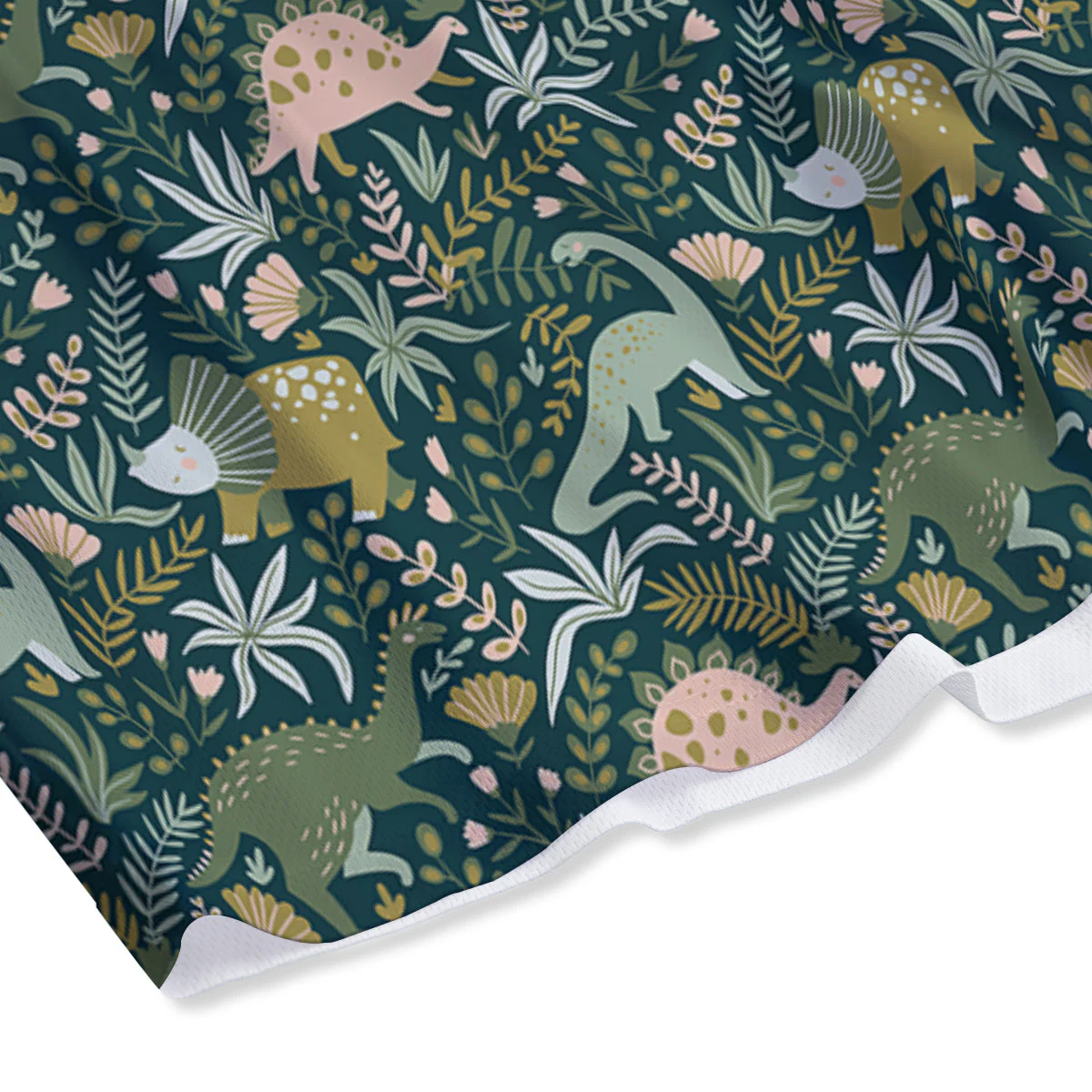 Tropical Leaves Cute Dino Print Pattern Mesh Shorts - Image 4
