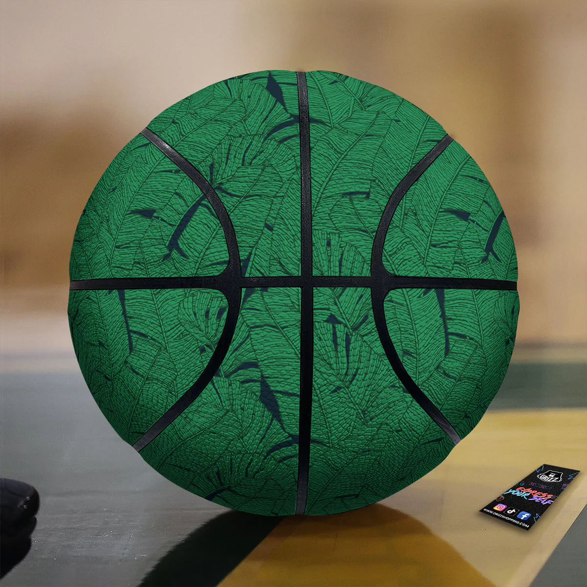 Tropical Leaves Green Print Pattern Basketball
