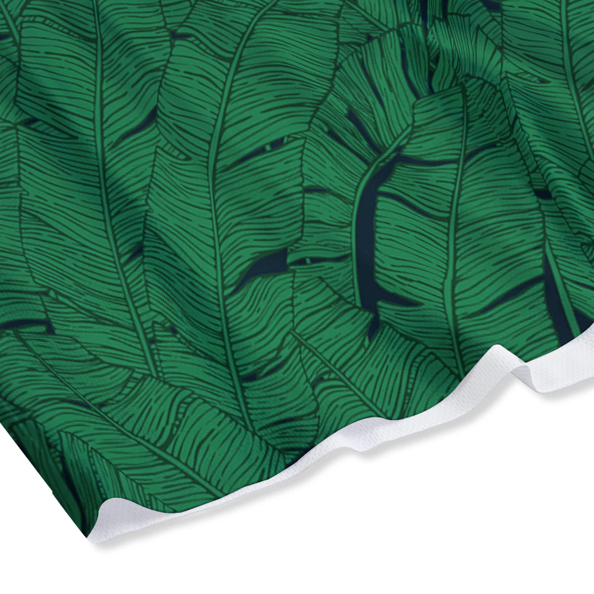 Tropical Leaves Green Print Pattern Mesh Shorts - Image 4