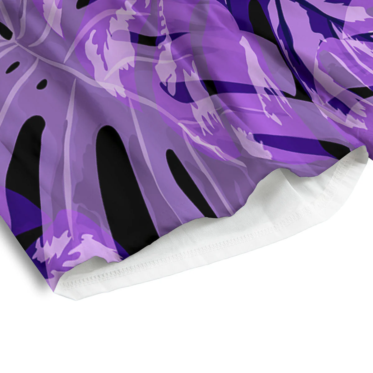 Tropical Leaves Purple Print Men's Athletic Shorts - Image 4