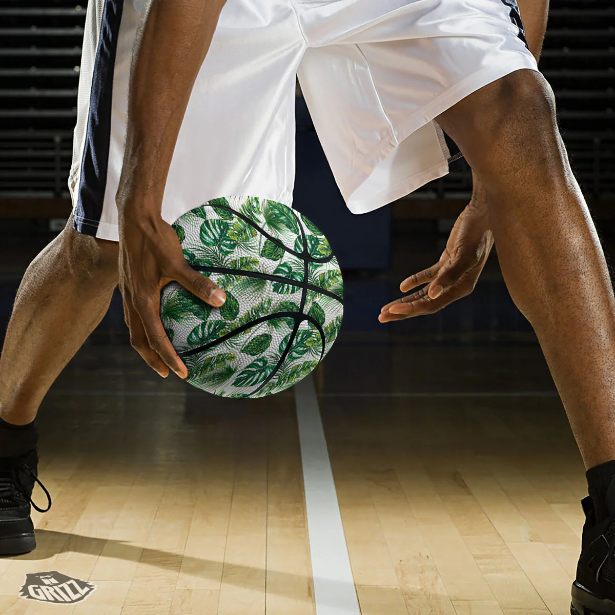 Tropical Palm Hawaiian Print Pattern Basketball - Image 3