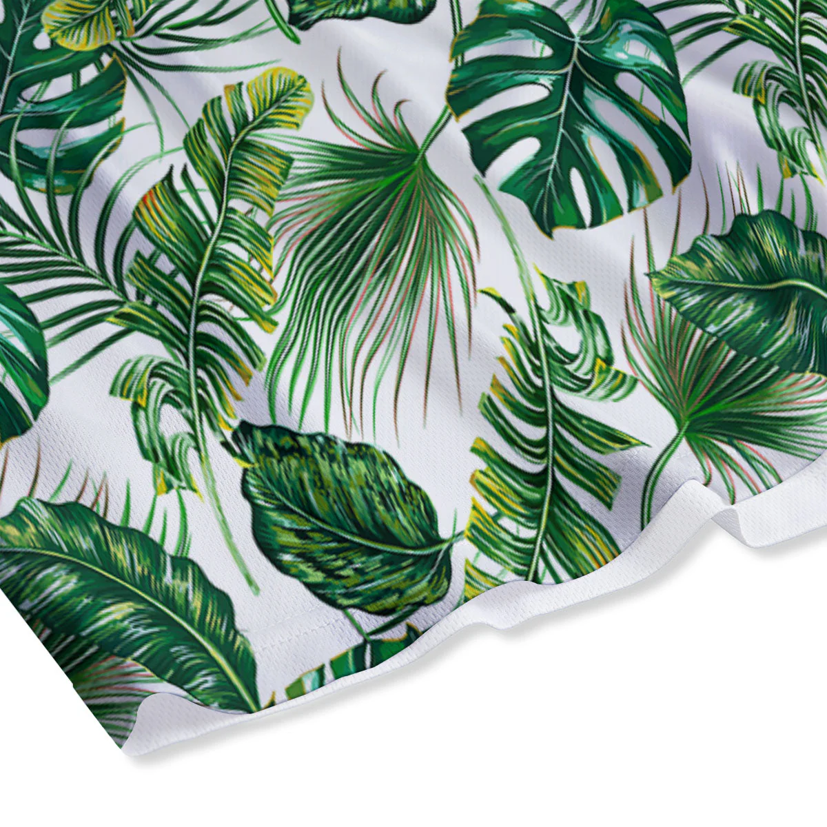 Tropical Palm Hawaiian Print Pattern Mesh Shorts - Image 4