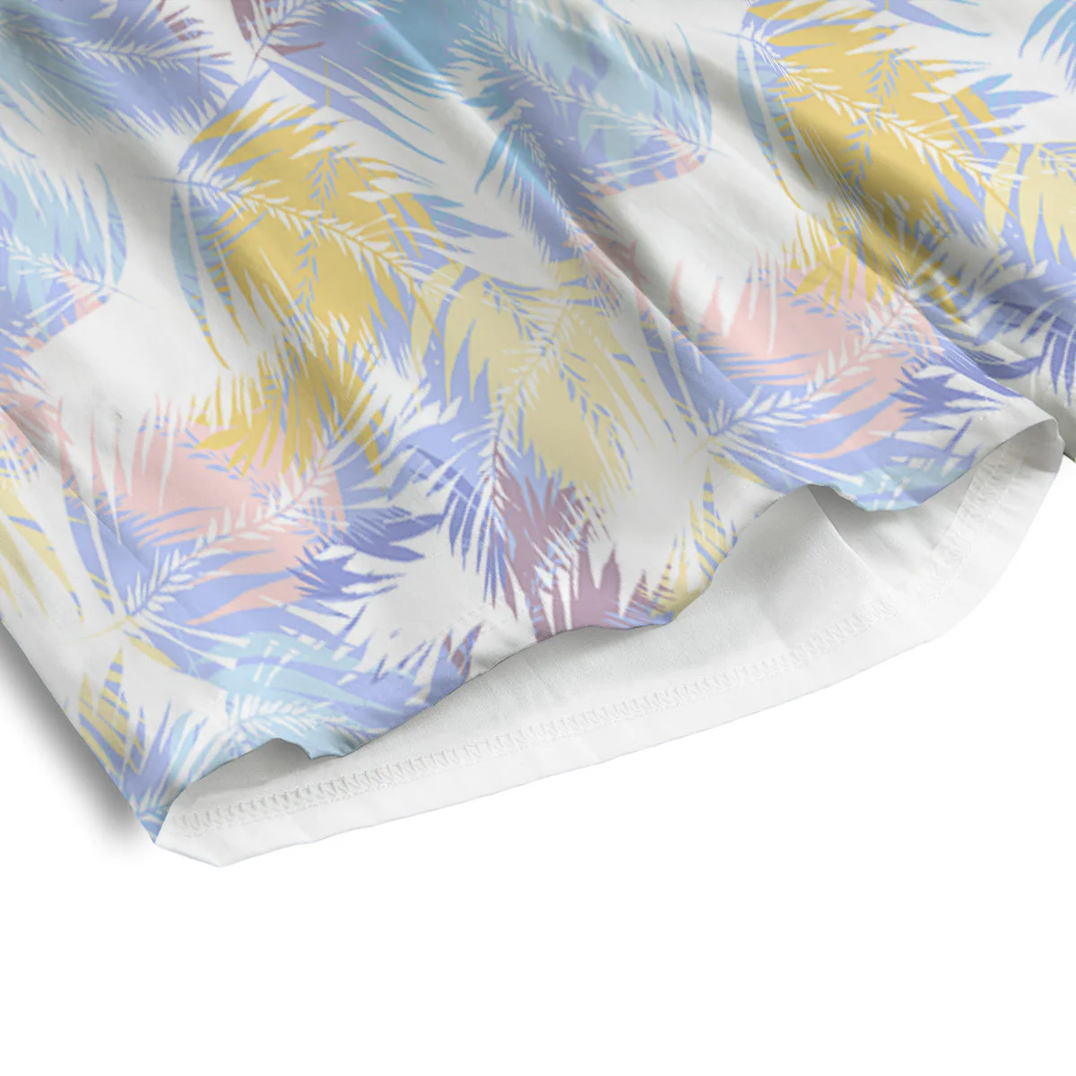Tropical Palm Leaf Pastel Print Pattern Men's Athletic Shorts - Image 4