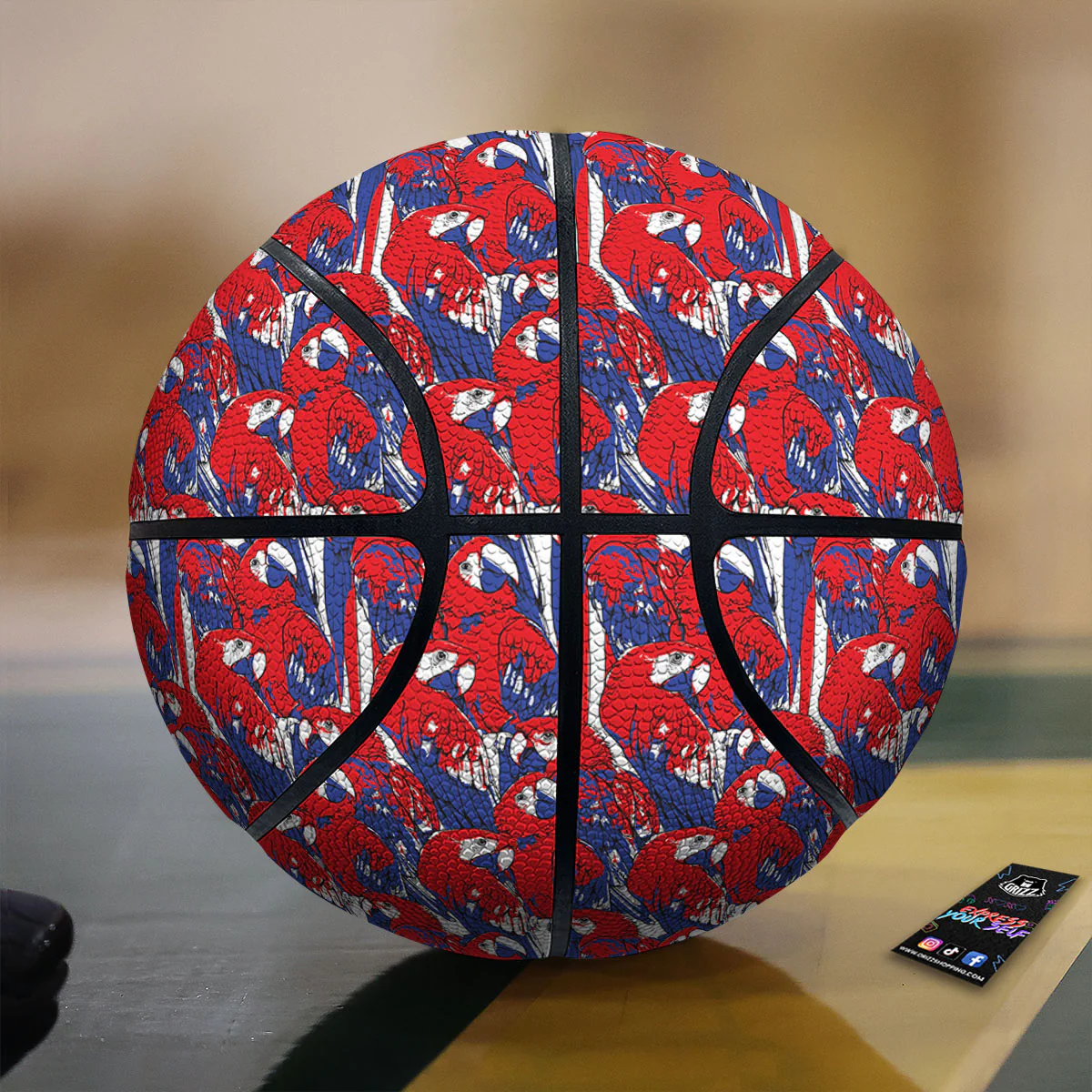 Tropical Parrot Print Pattern Basketball