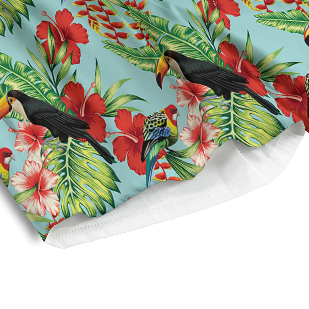 Tropical Parrot Toucan Print Pattern Men's Athletic Shorts - Image 4