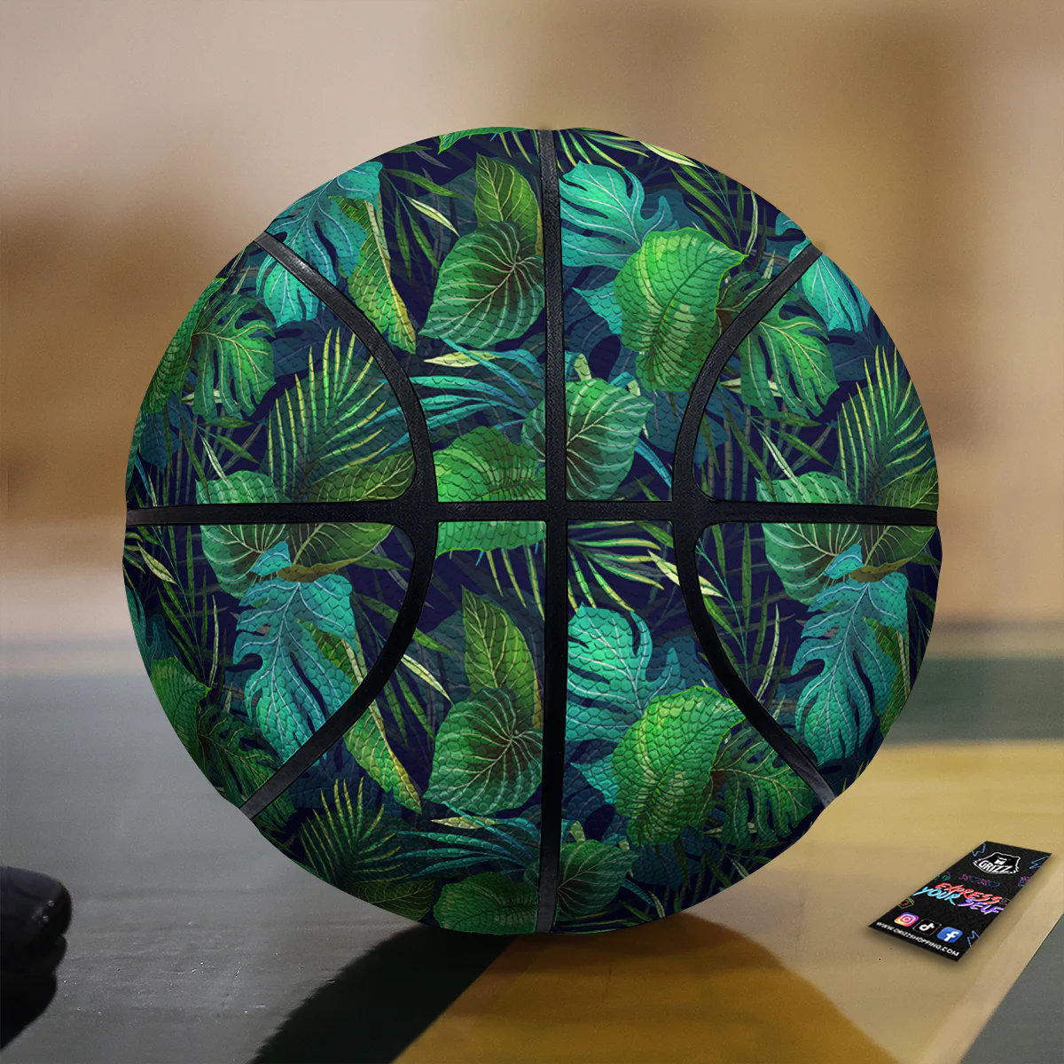 Tropical Plants Hawaiian Print Pattern Basketball