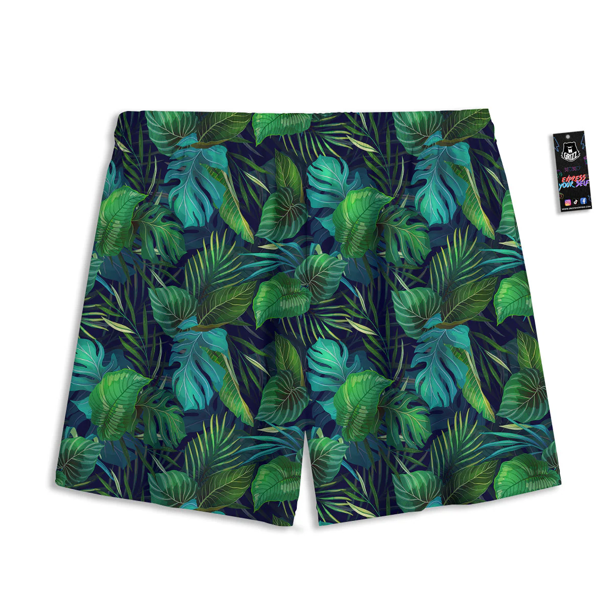 Tropical Plants Hawaiian Print Pattern Mesh Shorts - Image 2