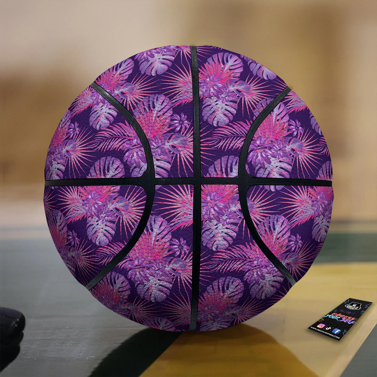 Tropical Purple Print Pattern Basketball