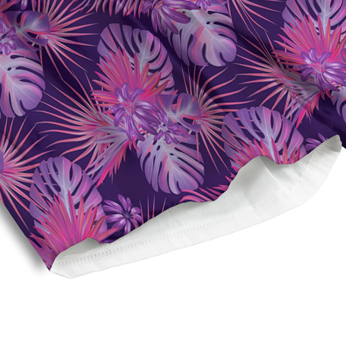 Tropical Purple Print Pattern Men's Athletic Shorts - Image 4