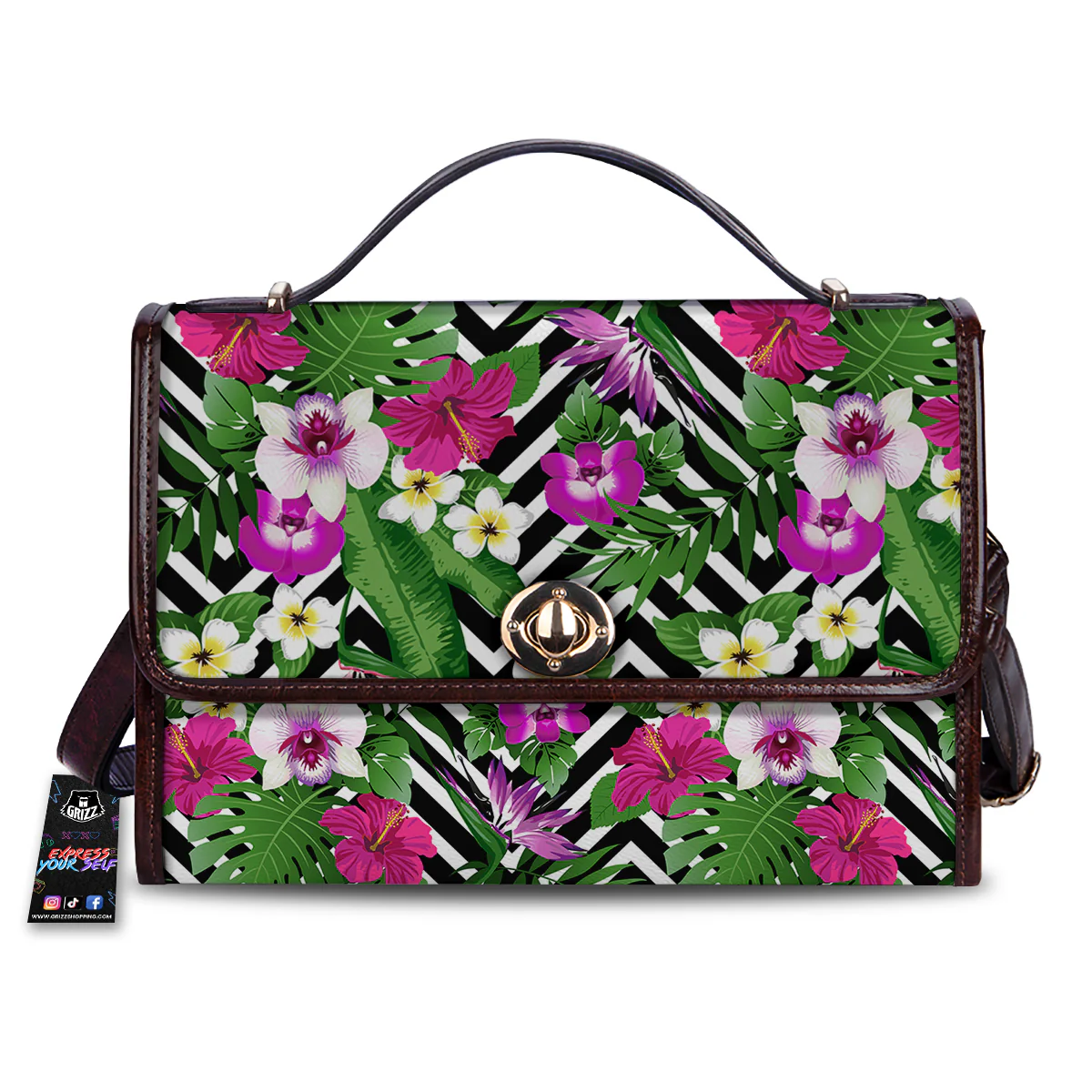 Tropical Zig Zag Print Pattern Women's Satchel Bag