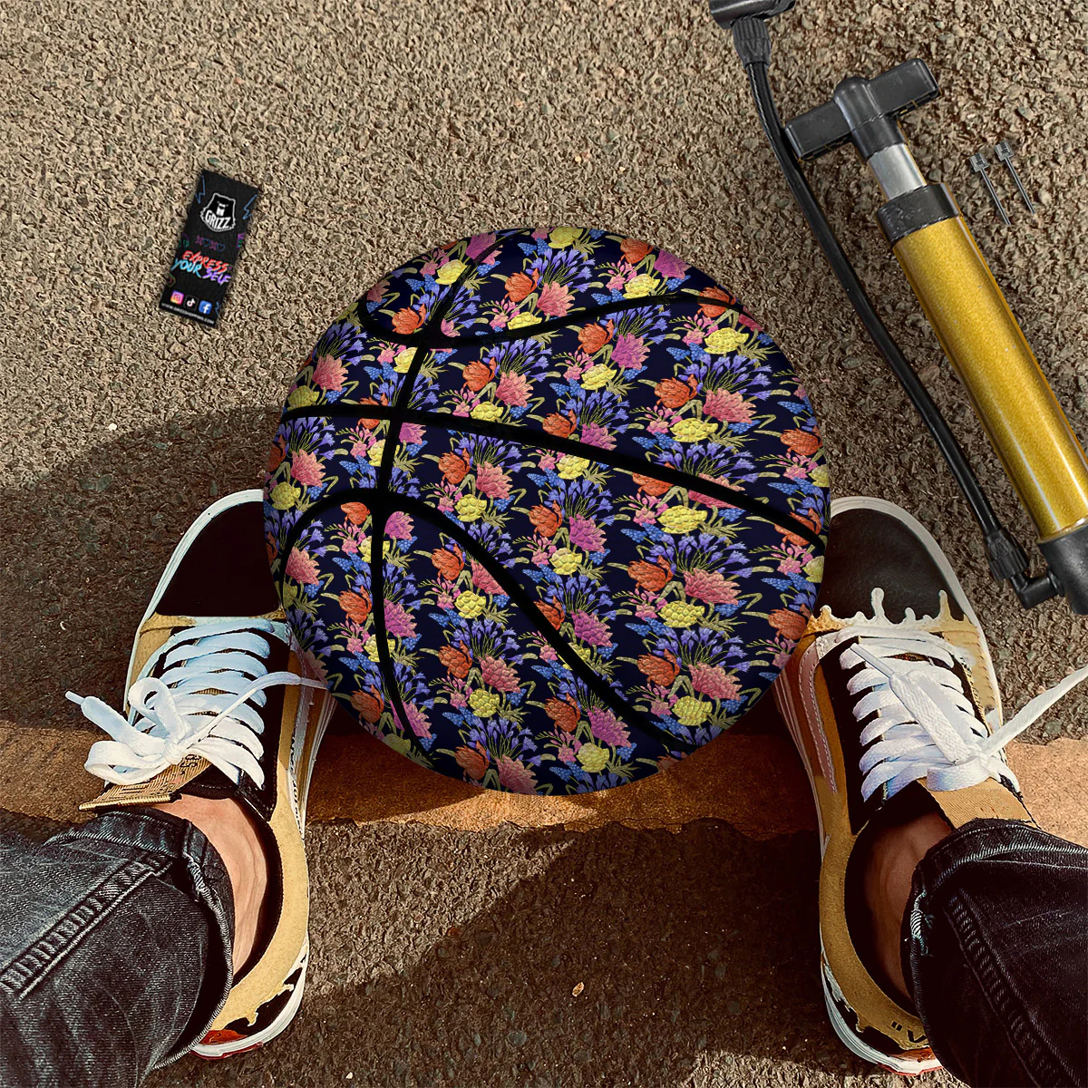 Tulip Colorful Print Pattern Basketball - Image 2