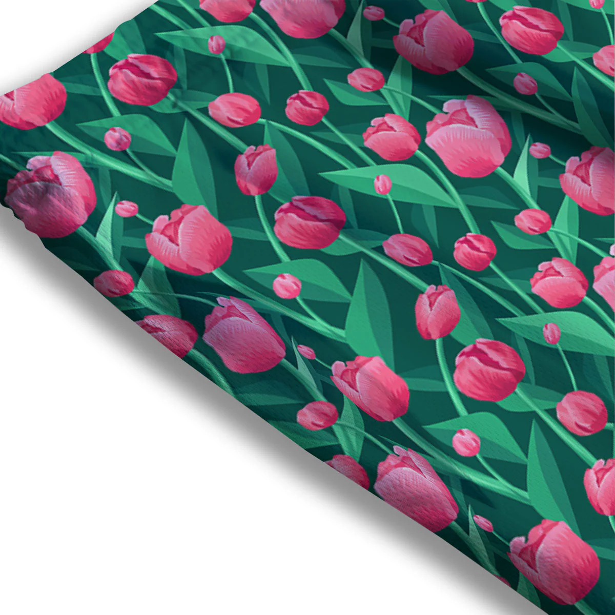 Tulip Pink Print Pattern Mesh Shorts - Image 3
