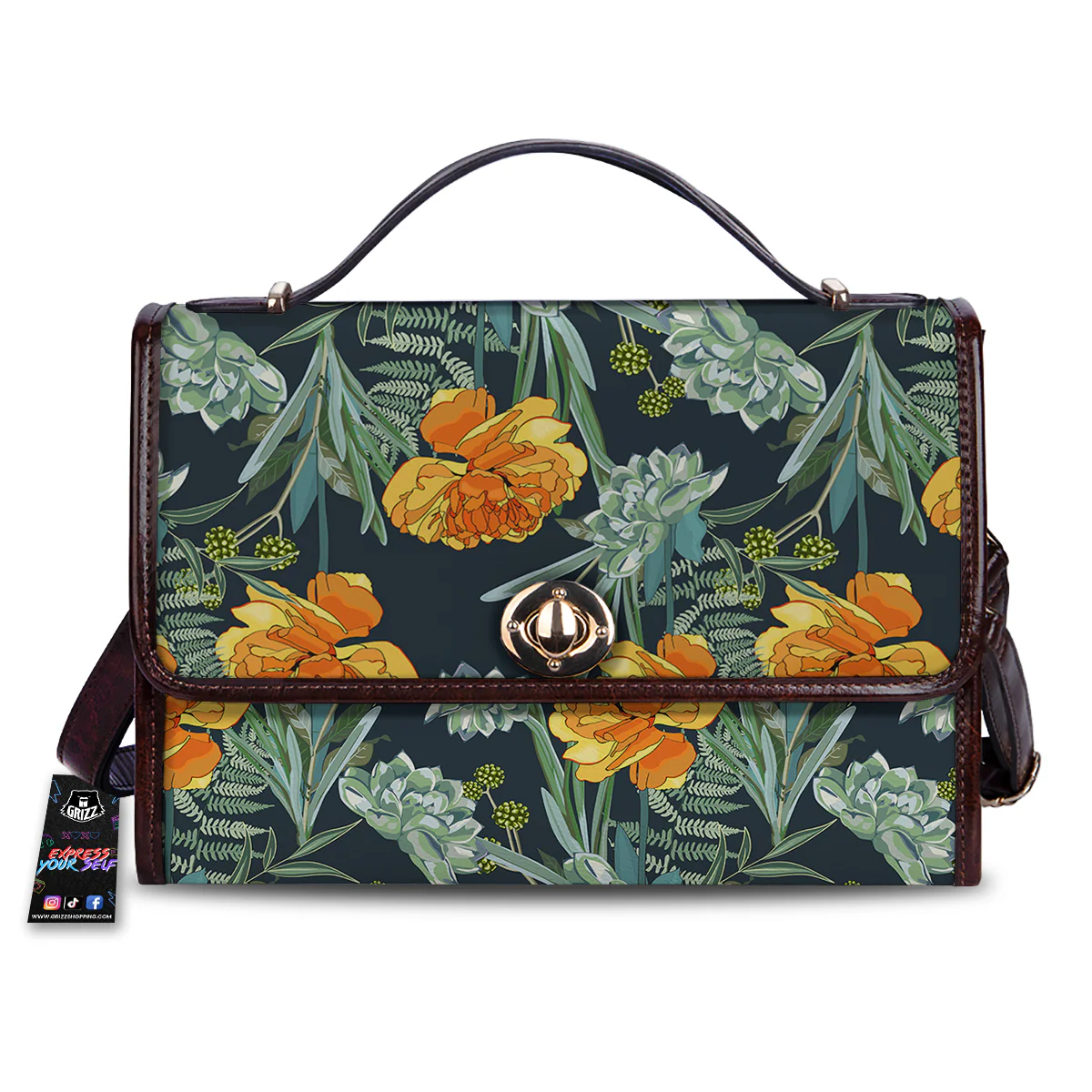 Tulip Spring Yellow Print Pattern Women's Satchel Bag