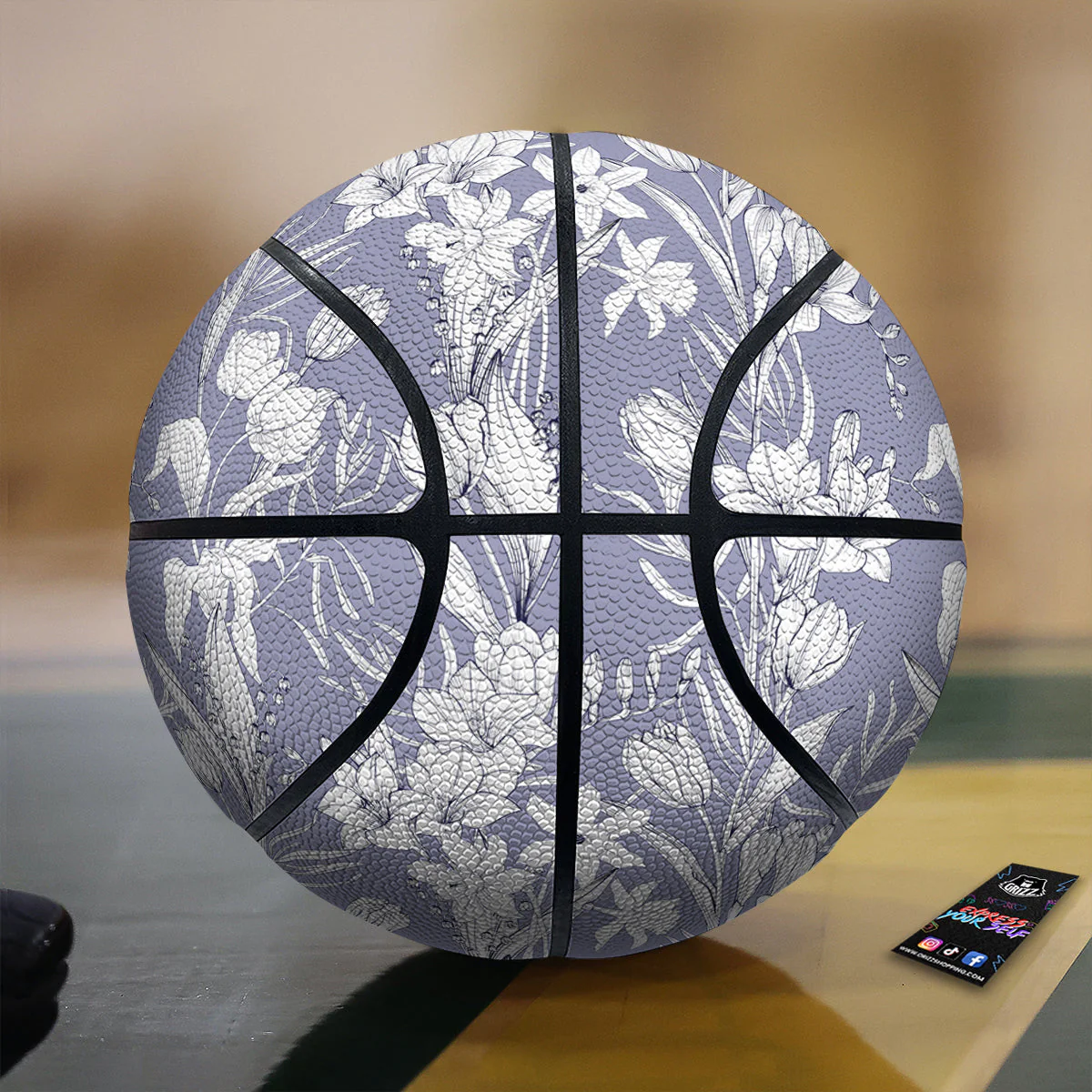 Tulip White Print Pattern Basketball