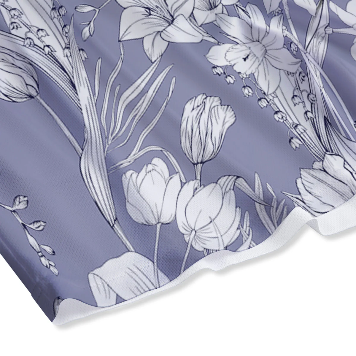 Tulip White Print Pattern Mesh Shorts - Image 4