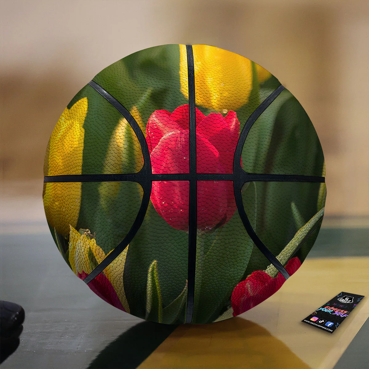 Tulip Yellow And Red Print Basketball