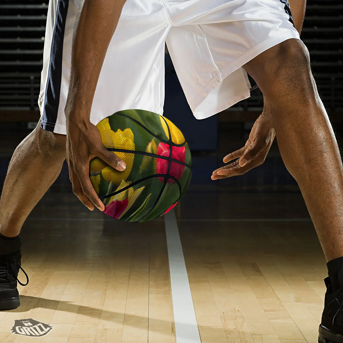 Tulip Yellow And Red Print Basketball - Image 3