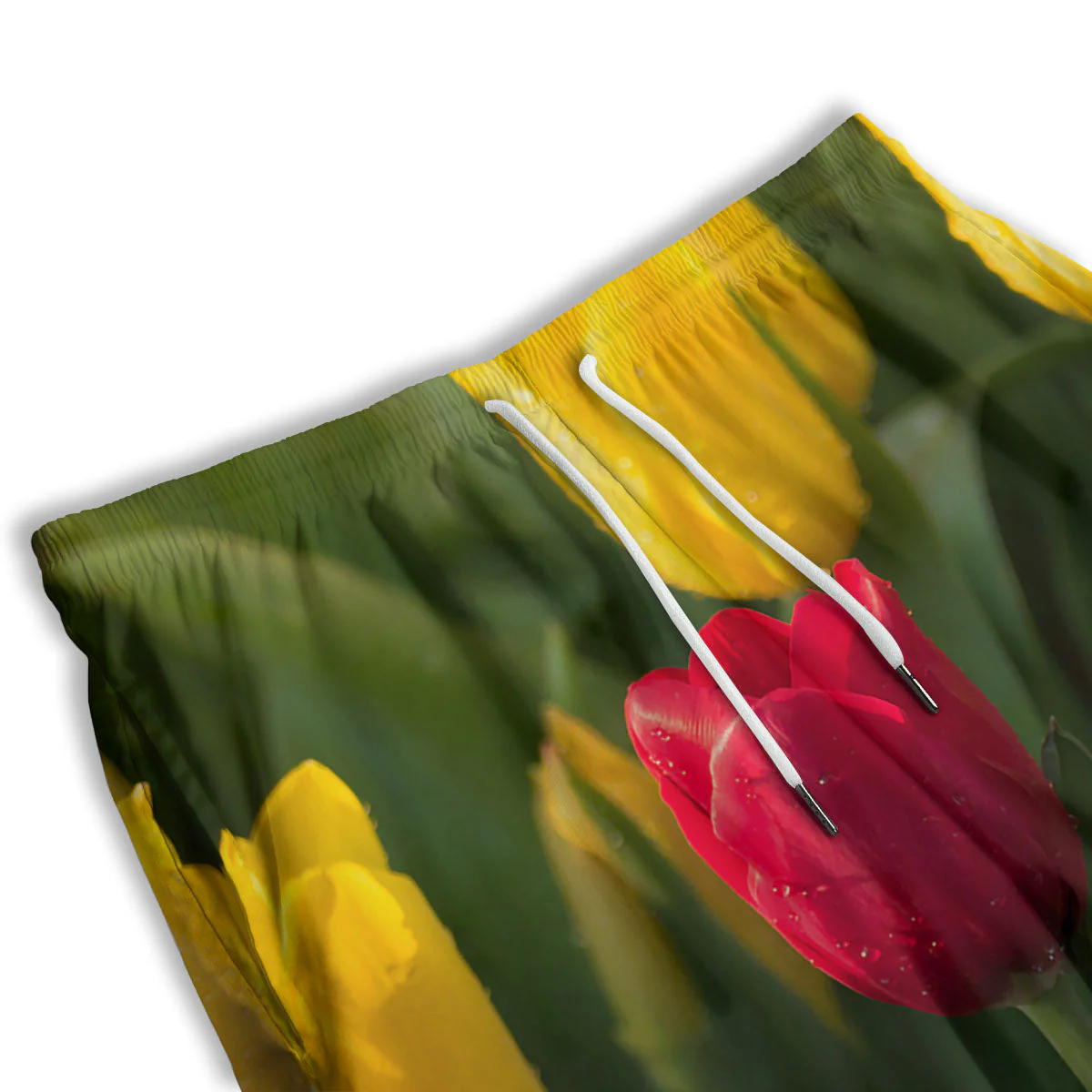 Tulip Yellow And Red Print Men's Athletic Shorts - Image 3