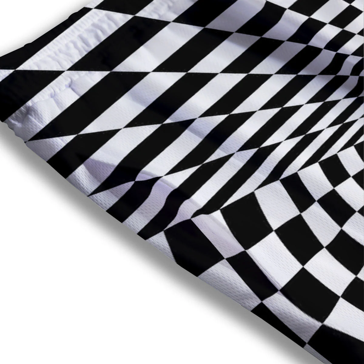Tunnel Illusion White And Black Print Mesh Shorts - Image 3