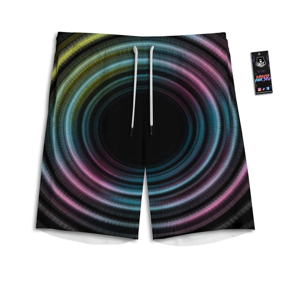 Tunnel Lights Teal And Pink Print Men's Athletic Shorts