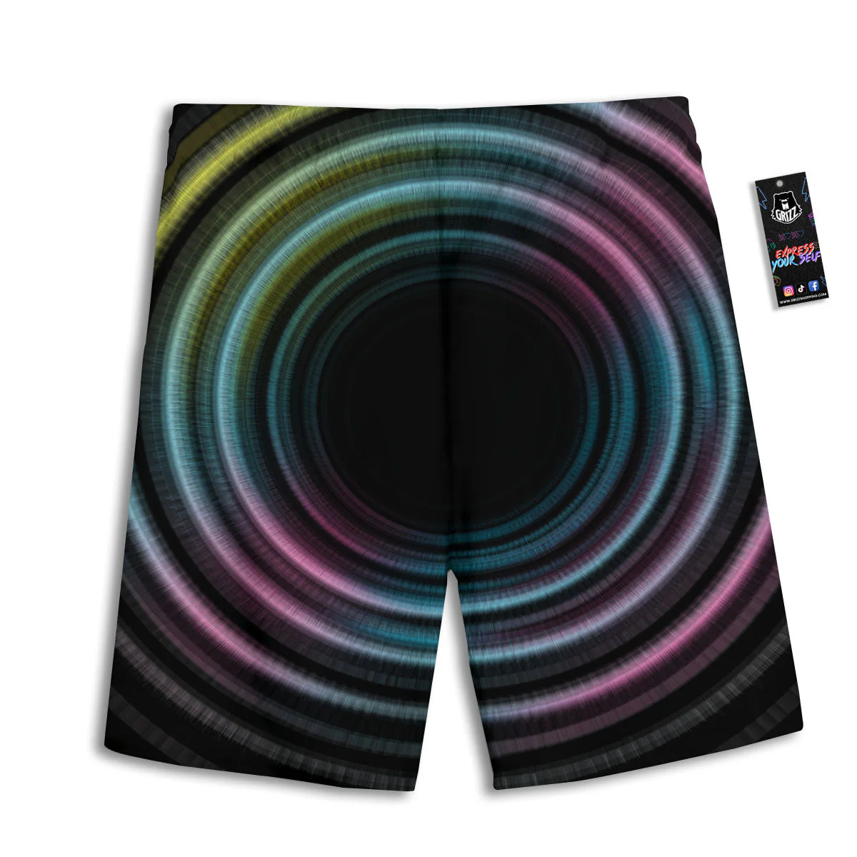 Tunnel Lights Teal And Pink Print Men's Athletic Shorts - Image 2