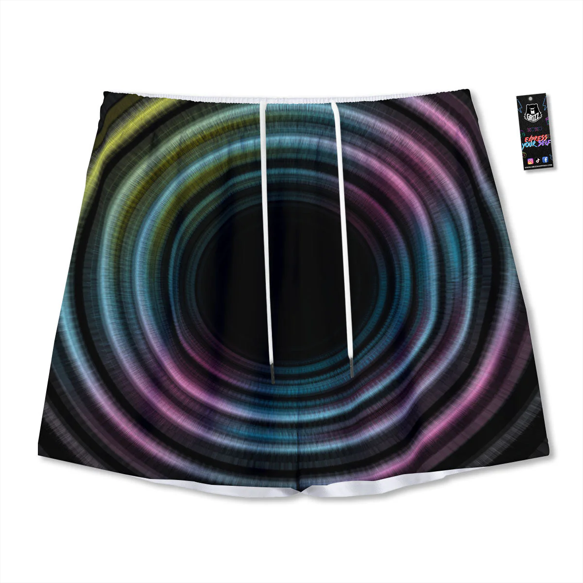 Tunnel Lights Teal And Pink Print Mesh Shorts