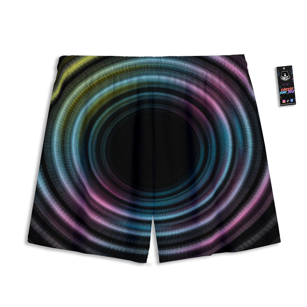 Tunnel Lights Teal And Pink Print Mesh Shorts - Image 2