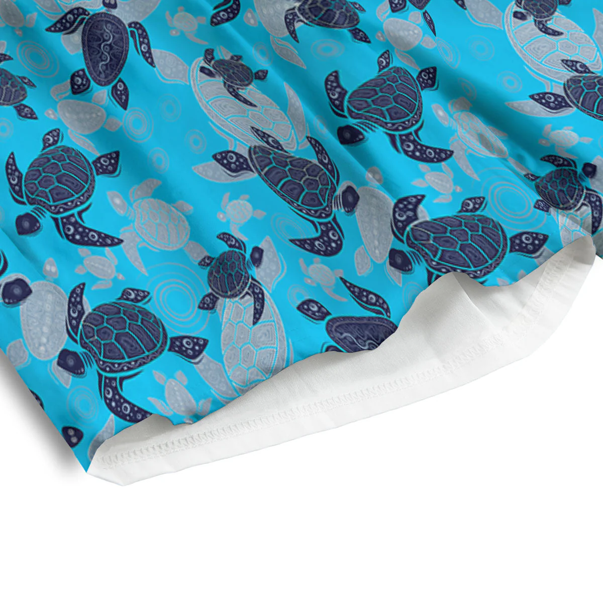 Turtle Blue Sea Print Pattern Men's Athletic Shorts - Image 4