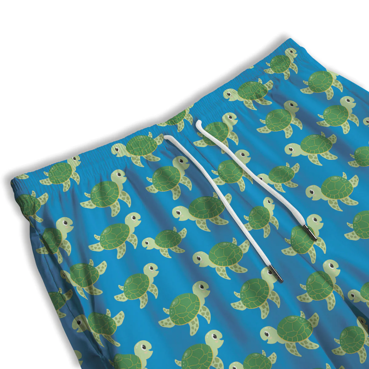 Turtle Cartoon Print Pattern Men's Athletic Shorts - Image 3