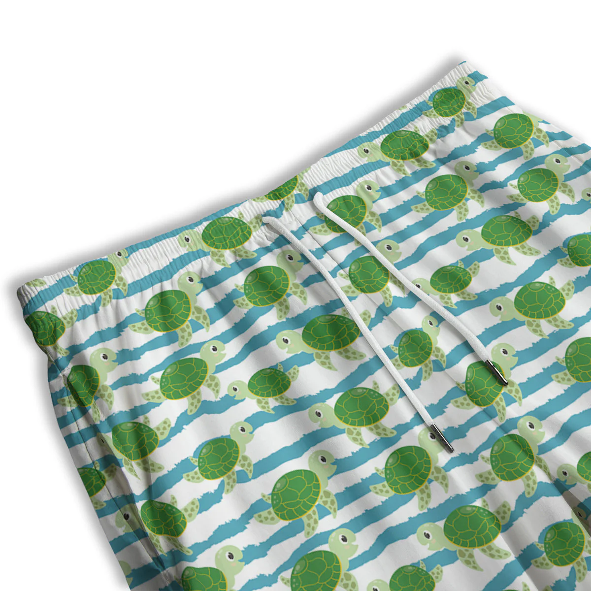 Turtle Cute Sea Print Pattern Men's Athletic Shorts - Image 3