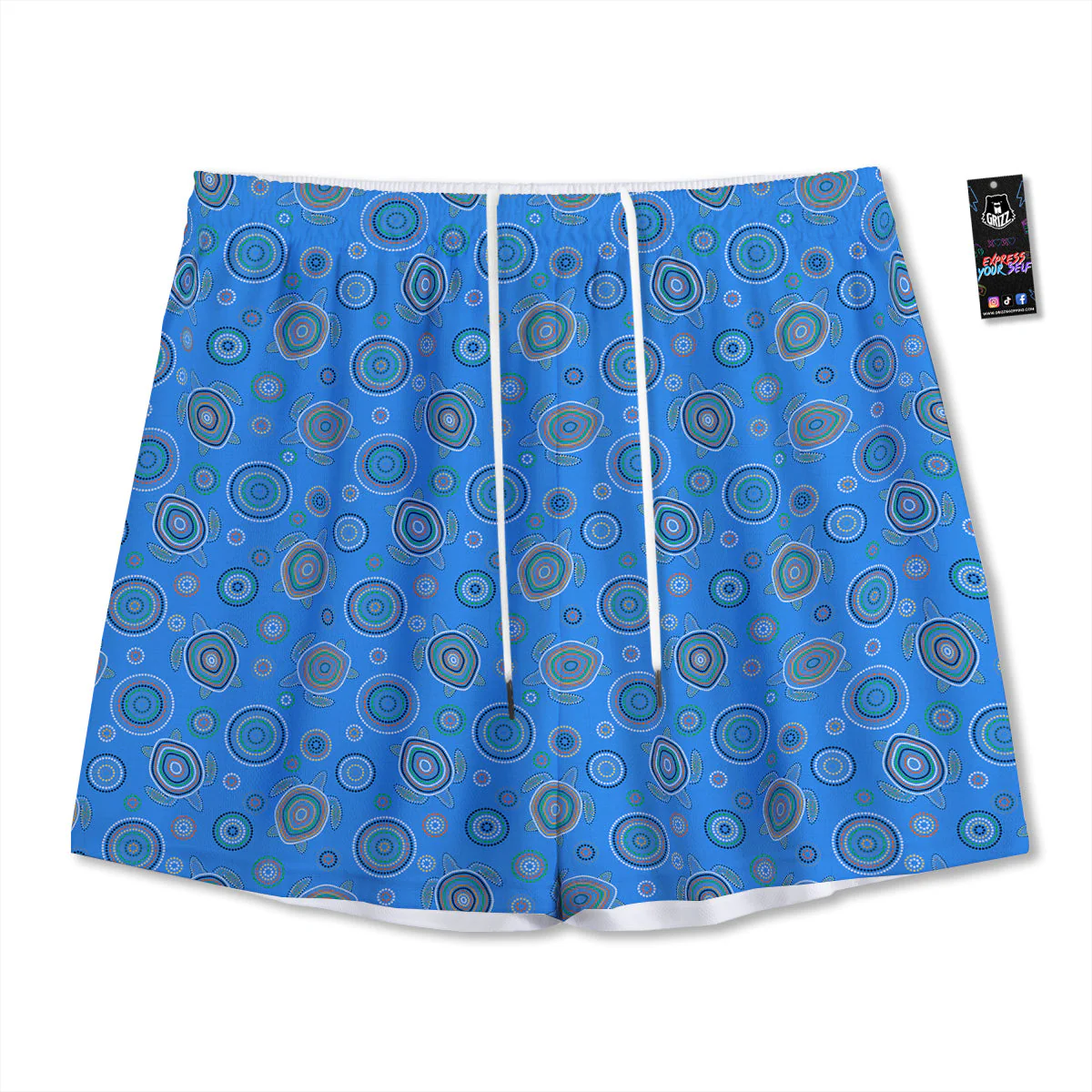 Turtle Sea Aboriginal Print Pattern Mesh Shorts