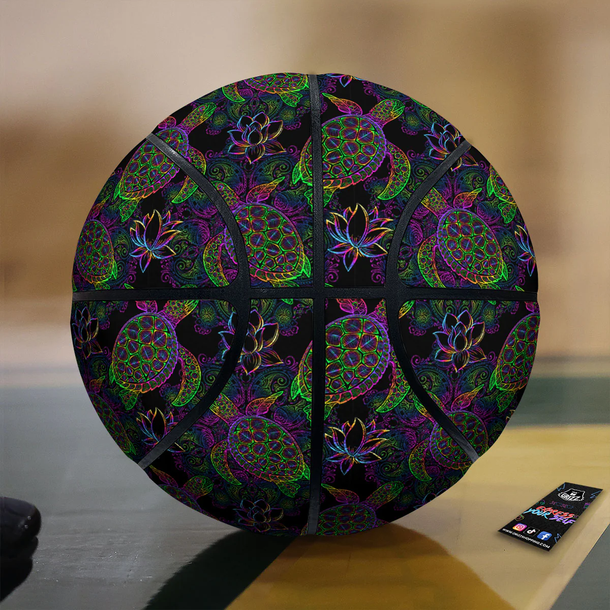 Turtle Sea Psychedelic Print Pattern Basketball