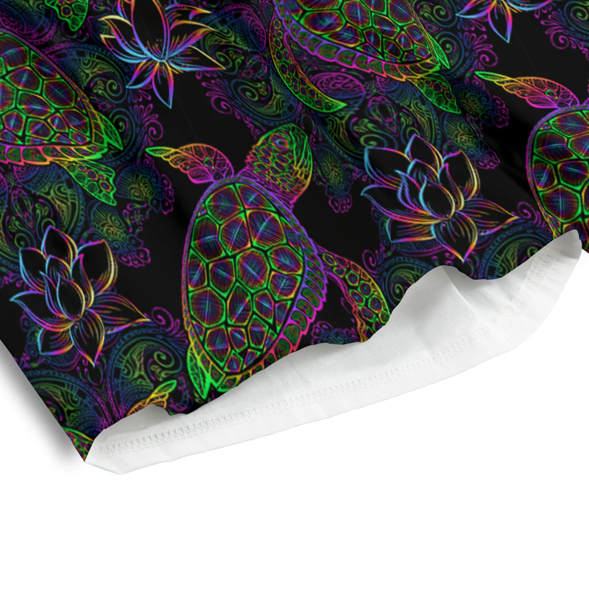 Turtle Sea Psychedelic Print Pattern Men's Athletic Shorts - Image 4