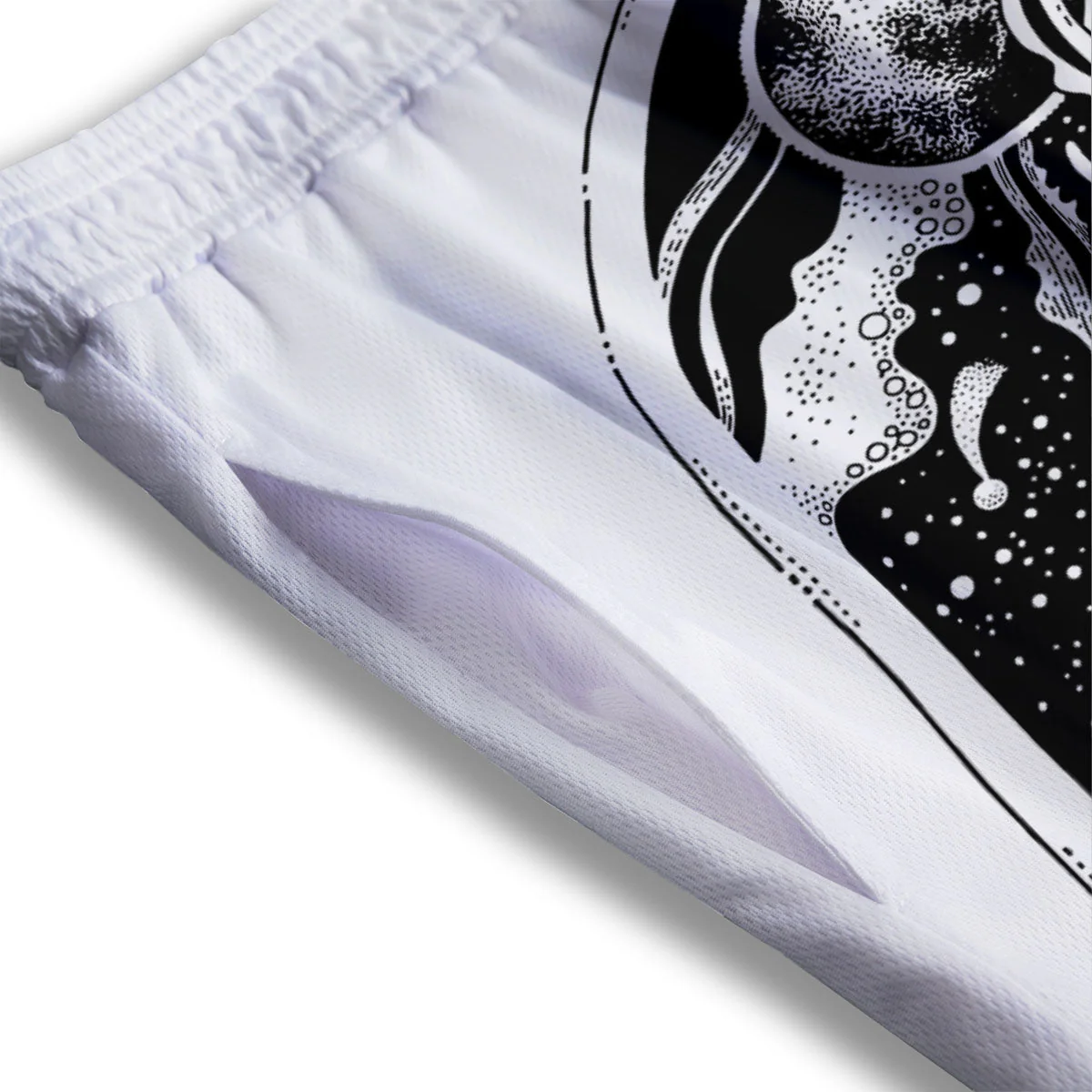 Turtle Sea Zentangle Print Mesh Shorts - Image 3