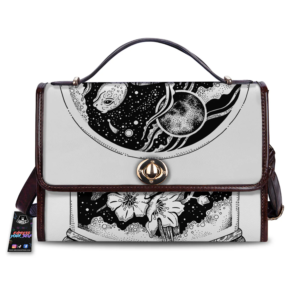 Turtle Sea Zentangle Print Women's Satchel Bag