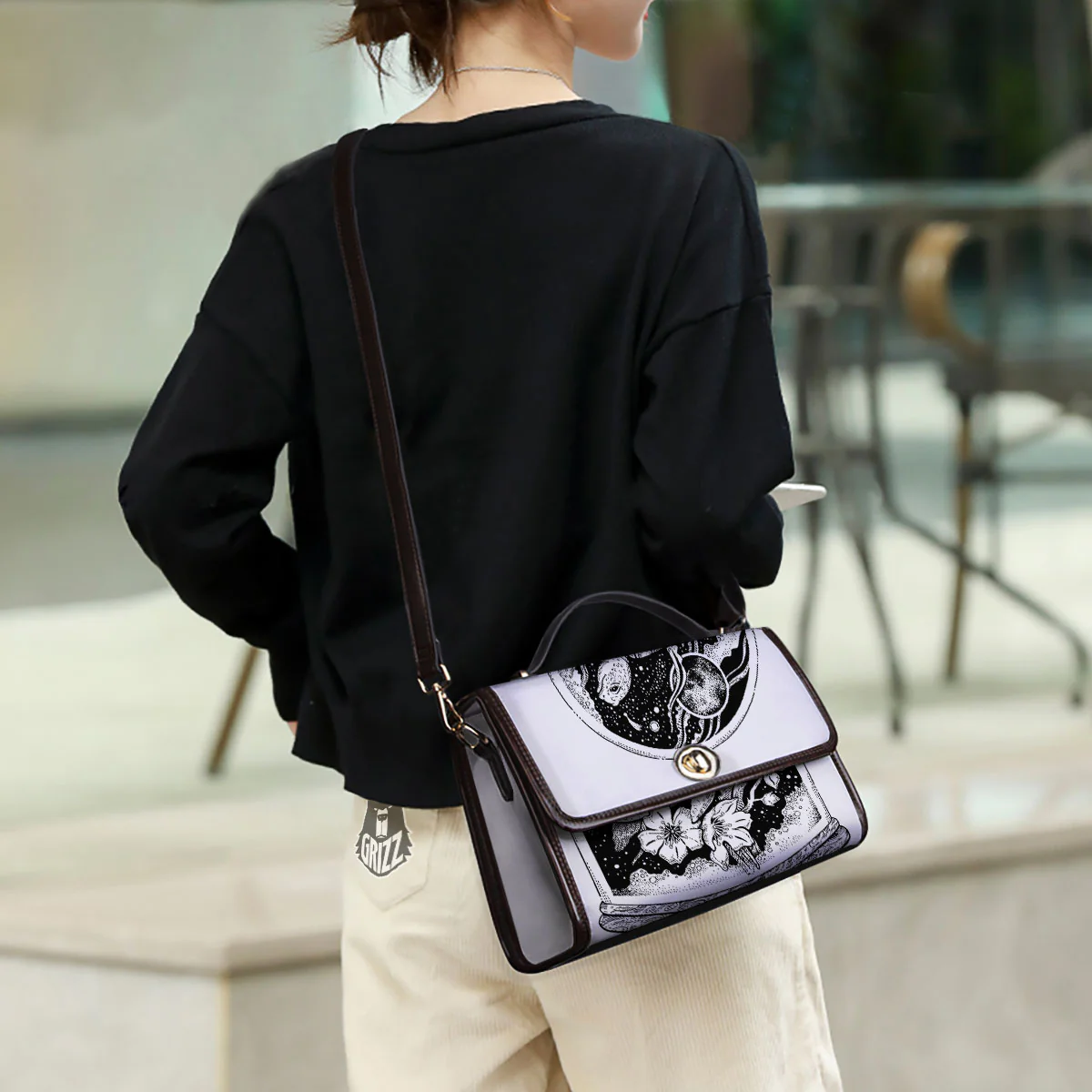 Turtle Sea Zentangle Print Women's Satchel Bag - Image 3