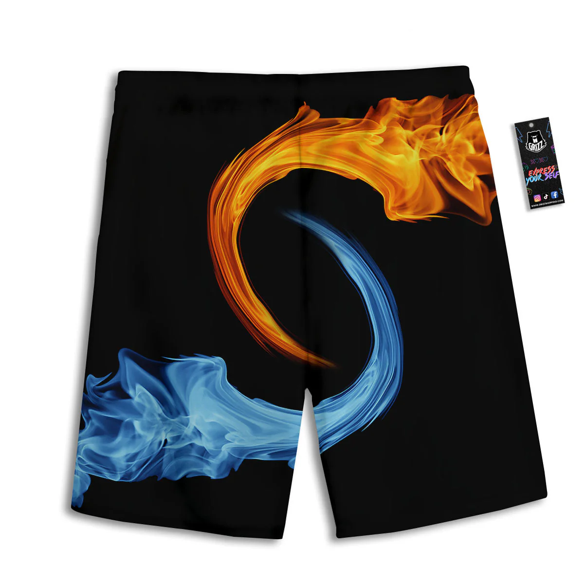 Twin Flame Blue And Red Print Men's Athletic Shorts - Image 2