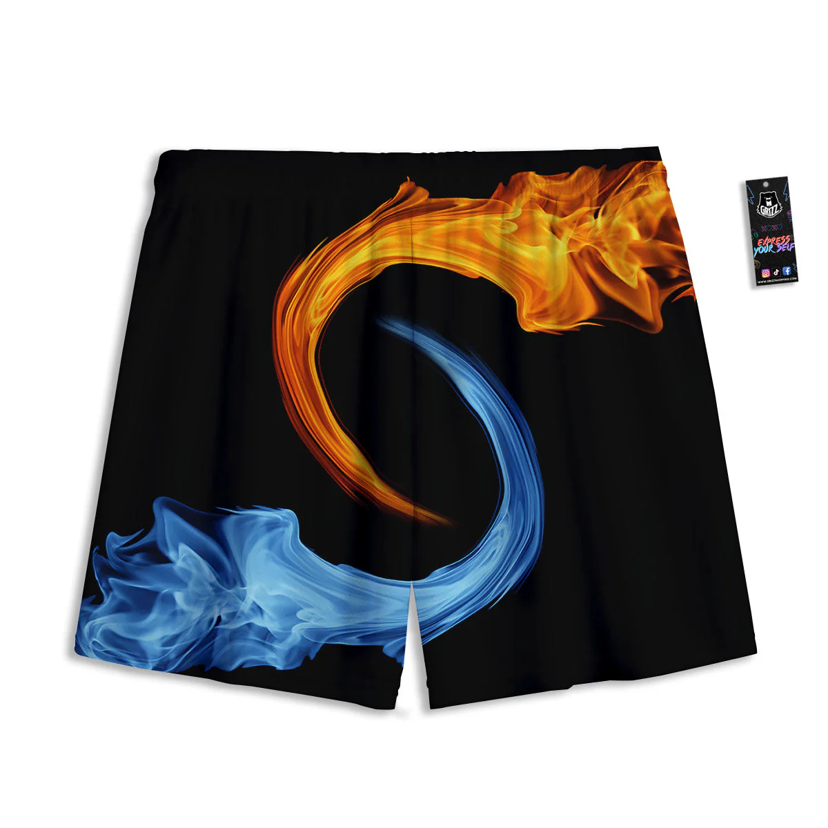 Twin Flame Blue And Red Print Mesh Shorts - Image 2