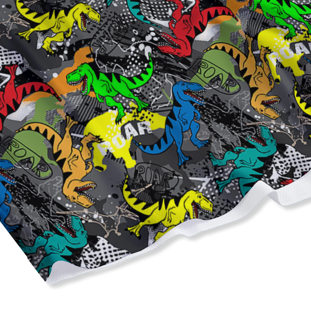 Tyrannosaurus Rex Colorful Print Mesh Shorts - Image 4