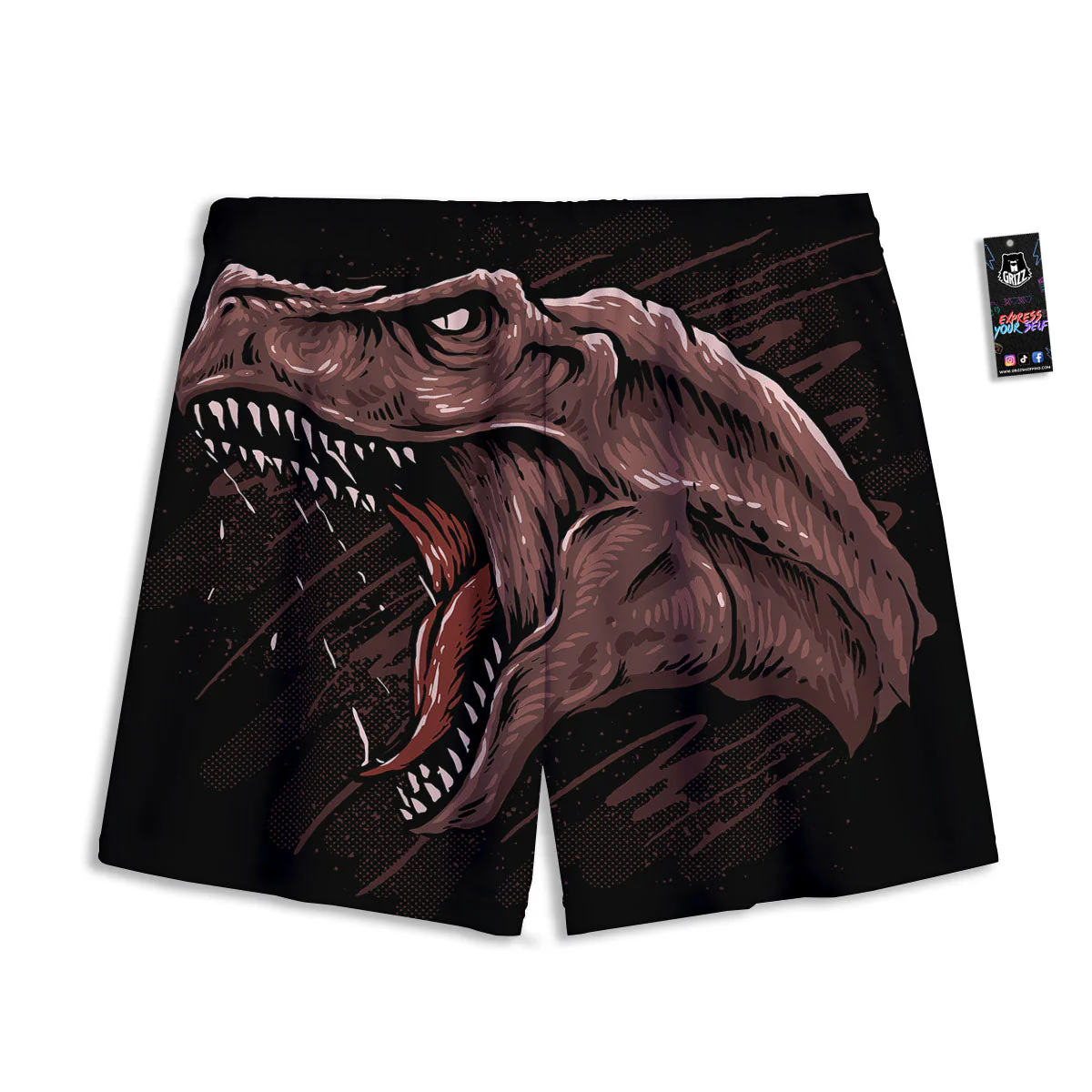 Tyrannosaurus Rex Head Print Mesh Shorts - Image 2