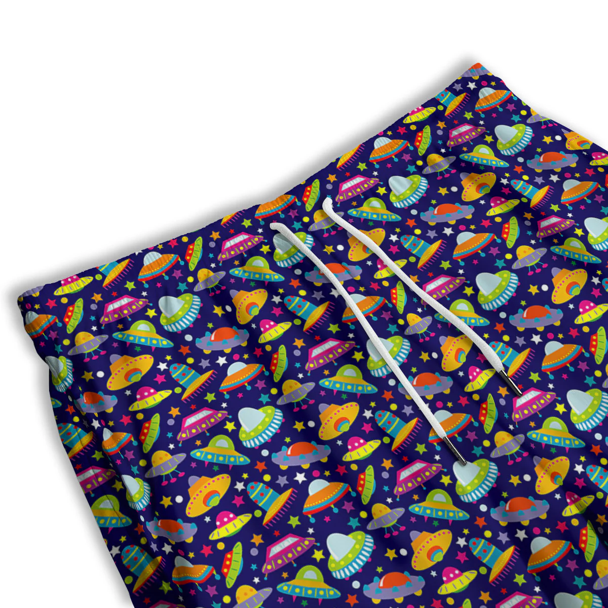 UFO Colorful Print Pattern Men's Athletic Shorts - Image 3