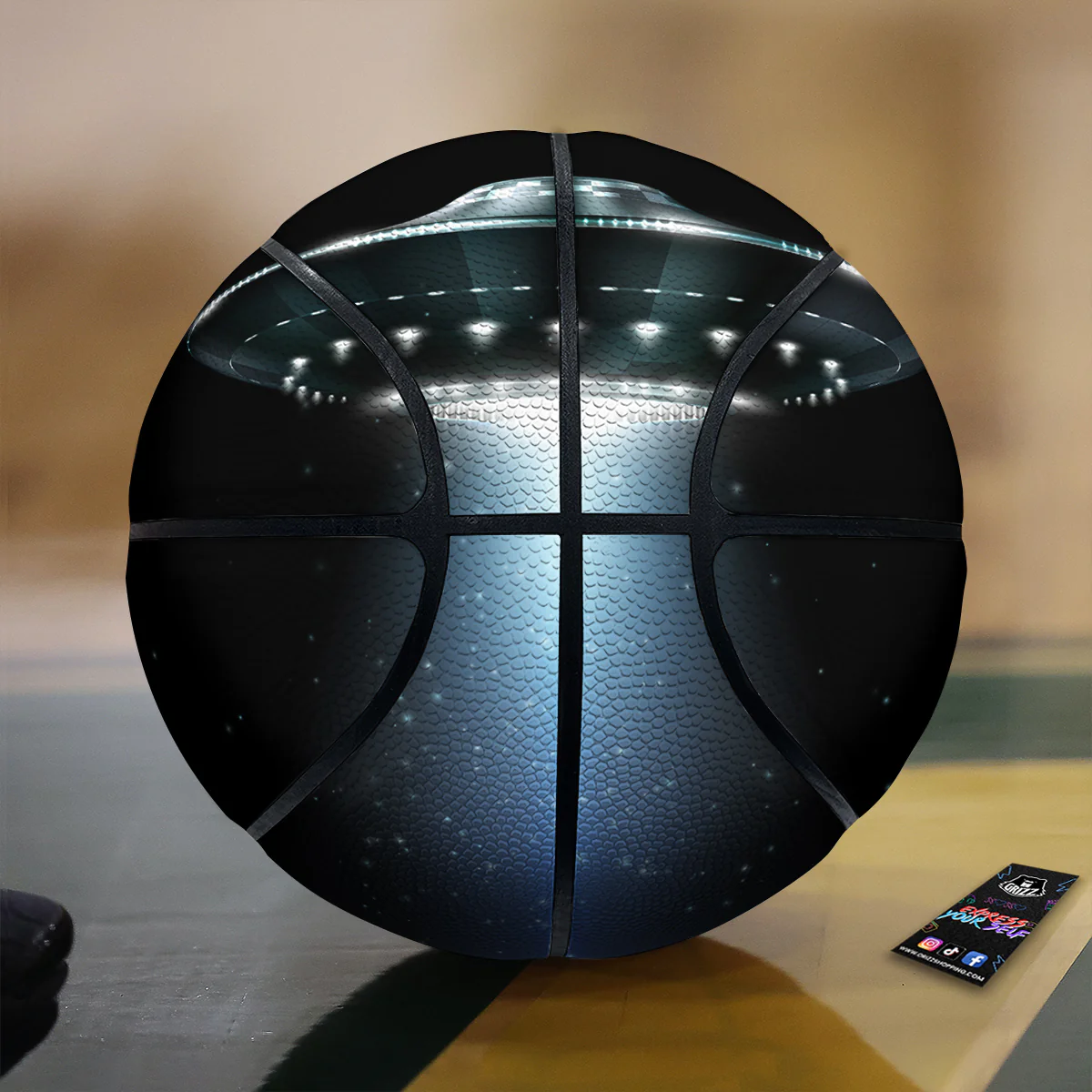 UFO Night Dark Print Basketball