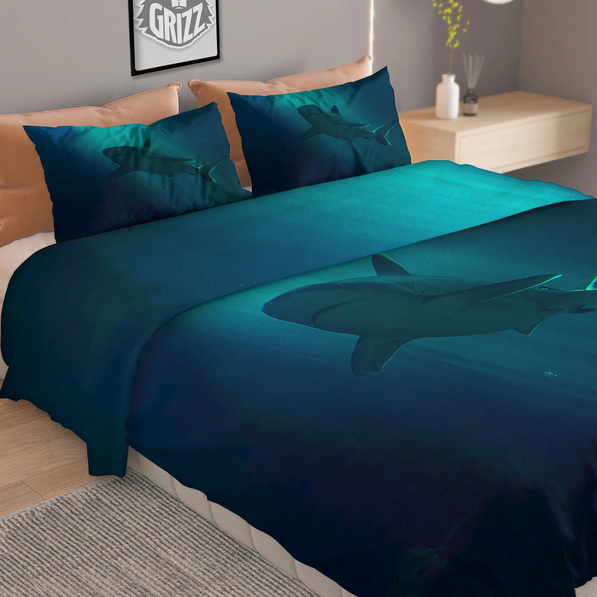 Underwear Shark Print Duvet Cover Bedding Set - Image 2